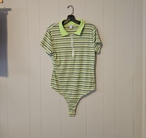 Rue21 Lime and Black Striped Kids Bodysuit